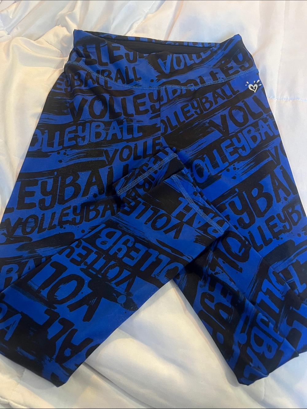 Justice Blue and Black Volleyball Graphic youth girls  Athletic leggings